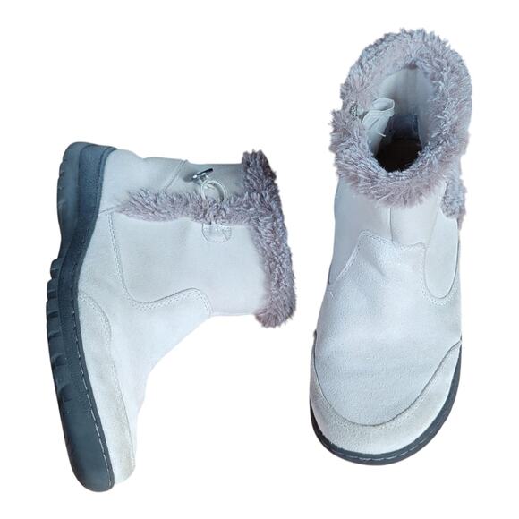 Khombu Iris Winter Snow Boots Side Zip White Suede Women's US 9 - Picture 2 of 9